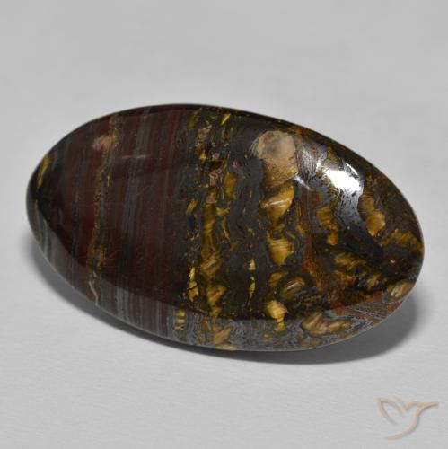 Matrice di occhio di tigre Marrone caldo naturale da 45.78 ct, Ovale, Opaco