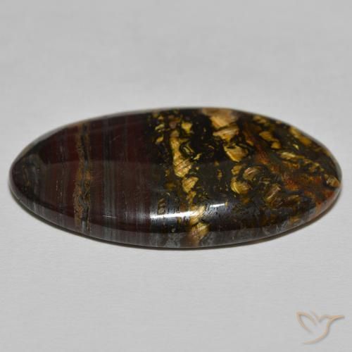 Matrice di occhio di tigre Marrone caldo naturale da 45.78 ct, Ovale, Opaco