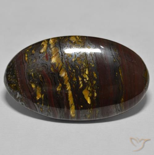 50.58ct Naturale Medium Dark-Brown Matrice di occhio di tigre, Ovale, Opaco