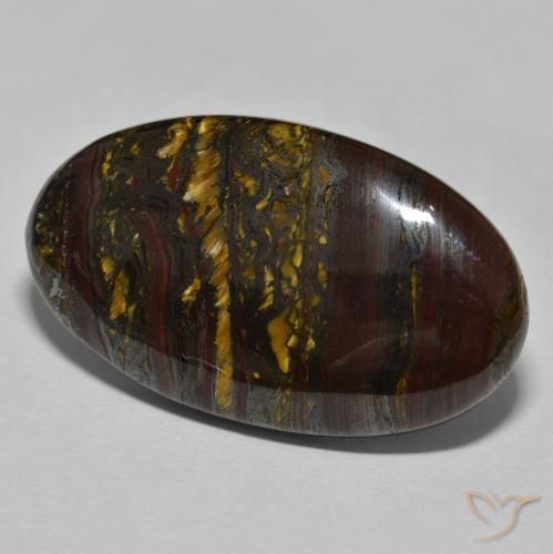 Matrice di occhio di tigre Medium Dark-Brown naturale da 50.58 ct, Ovale, Opaco
