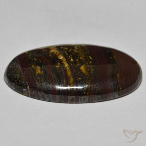 Matrice di occhio di tigre Medium Dark-Brown naturale da 50.58 ct, Ovale, Opaco