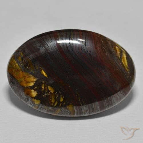 45.32ct Naturale Marrone caldo Matrice di occhio di tigre, Ovale, Opaco