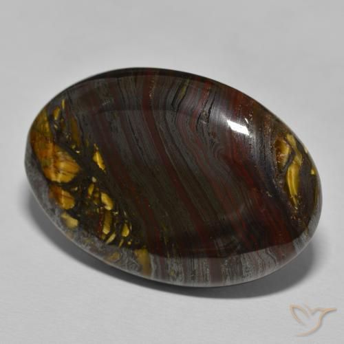 Matrice di occhio di tigre Marrone caldo naturale da 45.32 ct, Ovale, Opaco