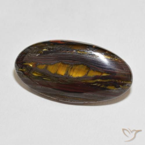 Matrice di occhio di tigre Multicolore naturale da 33.73 ct, Ovale, Opaco