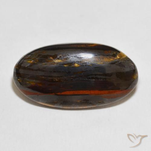 26.37ct Naturale Multicolore Matrice di occhio di tigre, Ovale, Opaco