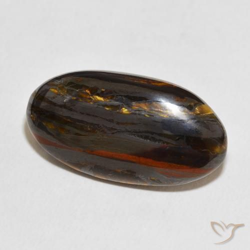 Matrice di occhio di tigre Multicolore naturale da 26.37 ct, Ovale, Opaco