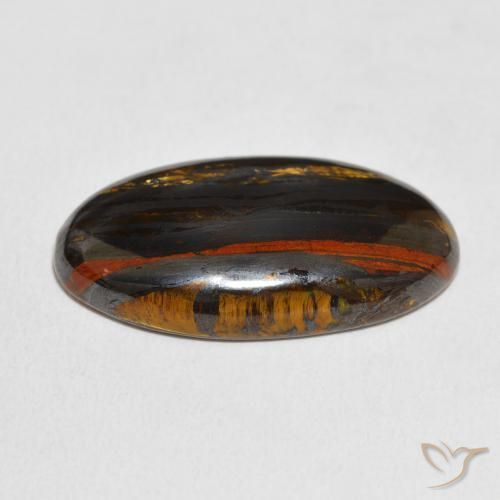 Matrice di occhio di tigre Multicolore naturale da 26.37 ct, Ovale, Opaco