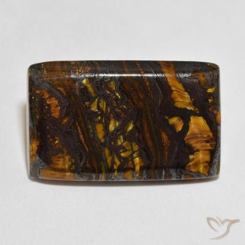 32.94ct Naturale Multicolore Matrice di occhio di tigre, Taglio a baguette, Opaco