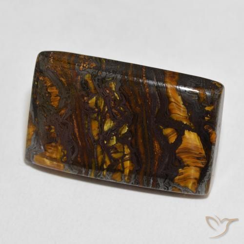 Matrice di occhio di tigre Multicolore naturale da 32.94 ct, Taglio a baguette, Opaco