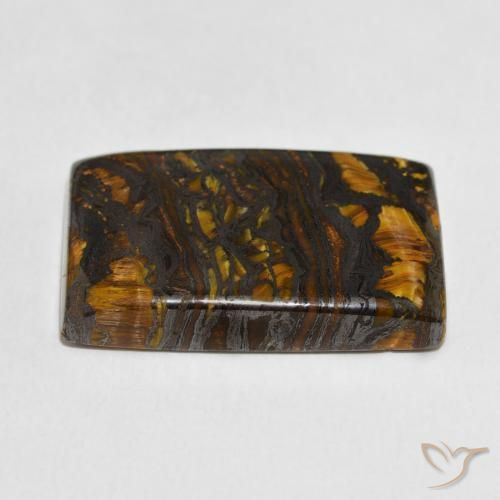 Matrice di occhio di tigre Multicolore naturale da 32.94 ct, Taglio a baguette, Opaco