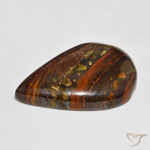 Matrice di occhio di tigre Multicolore naturale da 25.27 ct, Forma a pera, Opaco