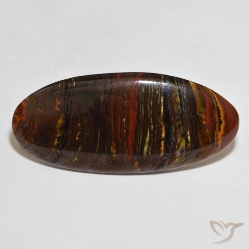 51.65ct Naturale Multicolore Matrice di occhio di tigre, Ovale, Opaco