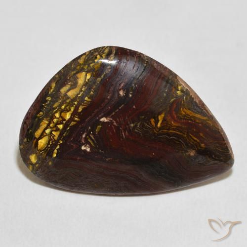 29.03ct Naturale Multicolore Matrice di occhio di tigre, Taglio a fantasia, Opaco