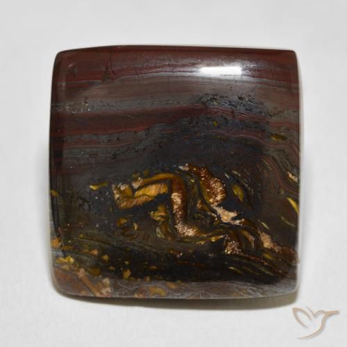 39.05ct Naturale Multicolore Matrice di occhio di tigre, Quadrato, Opaco