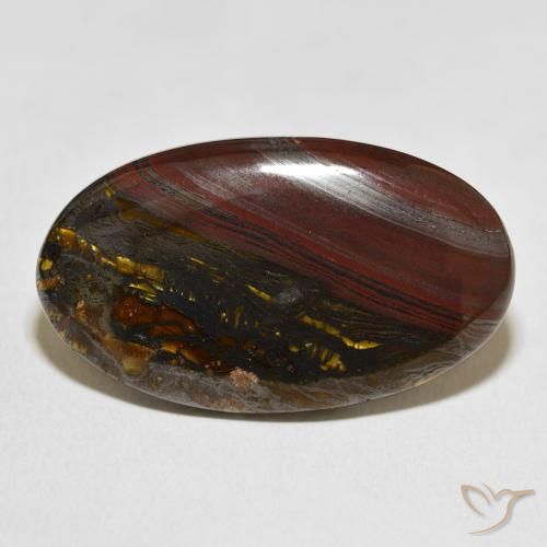 45.48ct Naturale Multicolore Matrice di occhio di tigre, Ovale, Opaco