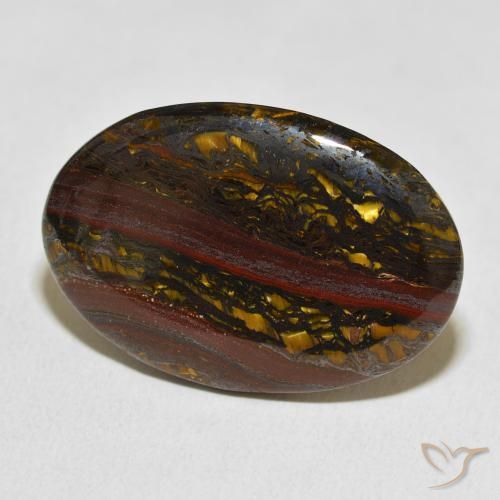 Matrice di occhio di tigre Multicolore naturale da 21.99 ct, Ovale, Opaco