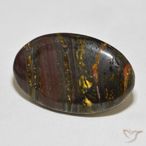Matrice di occhio di tigre Multicolore naturale da 37.24 ct, Ovale, Opaco