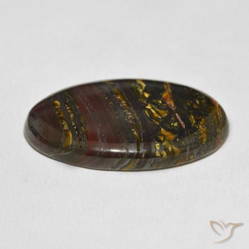 Matrice di occhio di tigre Multicolore naturale da 37.24 ct, Ovale, Opaco