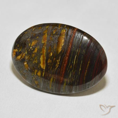 Matrice di occhio di tigre Multicolore naturale da 30.98 ct, Ovale, Opaco