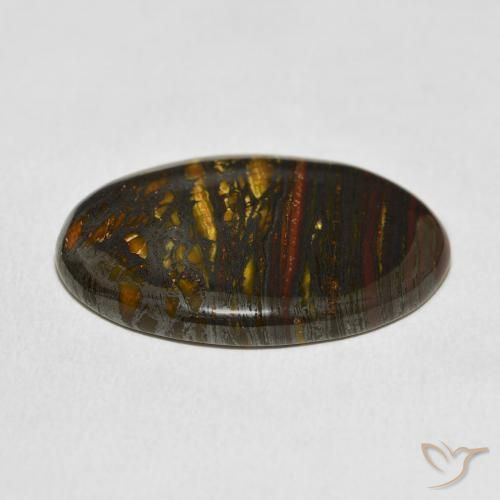 Matrice di occhio di tigre Multicolore naturale da 30.98 ct, Ovale, Opaco