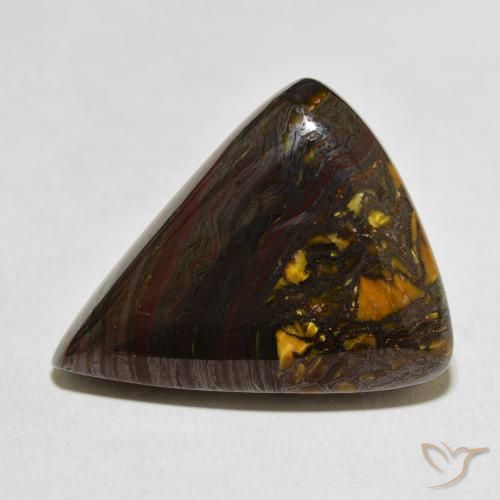 39.24ct Naturale Multicolore Matrice di occhio di tigre, Forma a pera, Opaco
