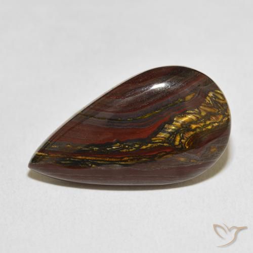 19.41ct Naturale Multicolore Matrice di occhio di tigre, Forma a pera, Opaco