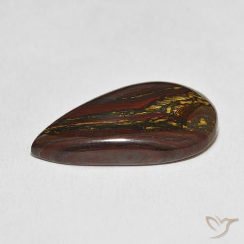 Matrice di occhio di tigre Multicolore naturale da 19.41 ct, Forma a pera, Opaco