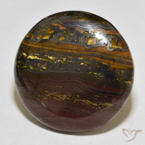 Matrice di occhio di tigre Multicolore naturale da 50.88 ct, Rotondo, Opaco