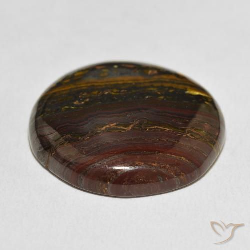 Matrice di occhio di tigre Multicolore naturale da 50.88 ct, Rotondo, Opaco