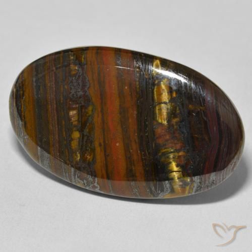 Matrice di occhio di tigre Multicolore naturale da 55.91 ct, Ovale, Opaco