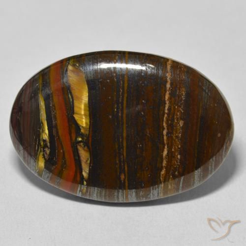 39.40ct Naturale Multicolore Matrice di occhio di tigre, Ovale, Opaco