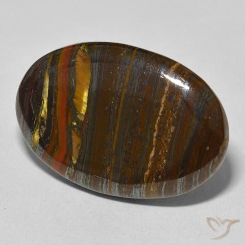 Matrice di occhio di tigre Multicolore naturale da 39.40 ct, Ovale, Opaco