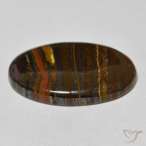 Matrice di occhio di tigre Multicolore naturale da 39.40 ct, Ovale, Opaco