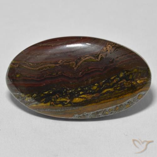 39.17ct Naturale Multicolore Matrice di occhio di tigre, Ovale, Opaco