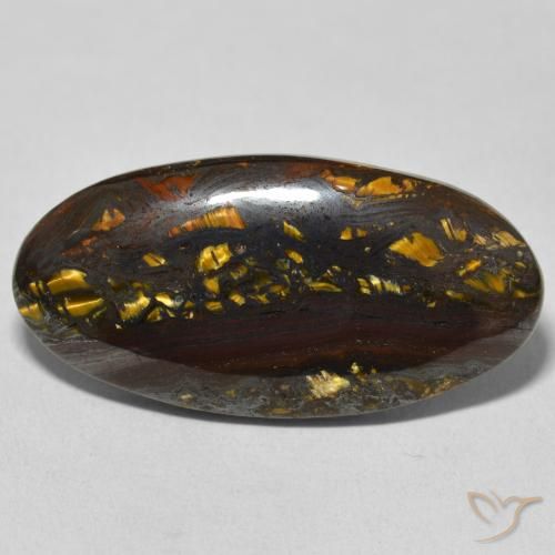 30.82ct Naturale Multicolore Matrice di occhio di tigre, Ovale, Opaco