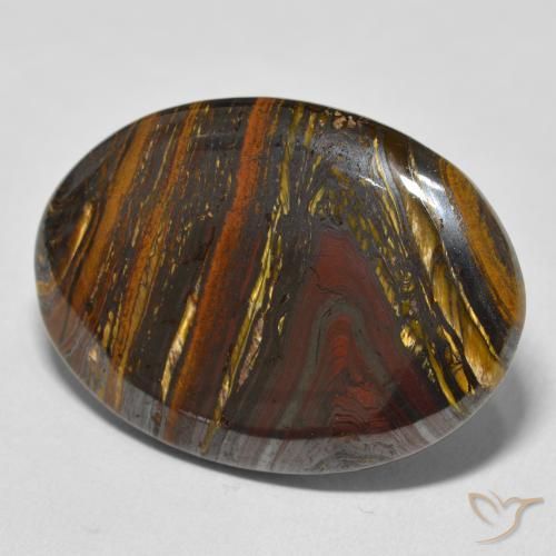 Matrice di occhio di tigre Multicolore naturale da 43.24 ct, Ovale, Opaco