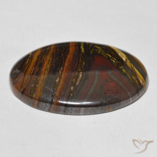 Matrice di occhio di tigre Multicolore naturale da 43.24 ct, Ovale, Opaco