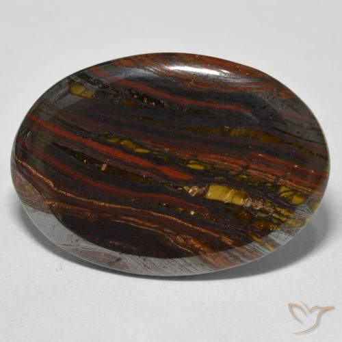 36.03ct Naturale Multicolore Matrice di occhio di tigre, Ovale, Opaco