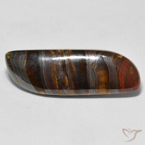 23.75ct Naturale Multicolore Matrice di occhio di tigre, Taglio a fantasia, Opaco