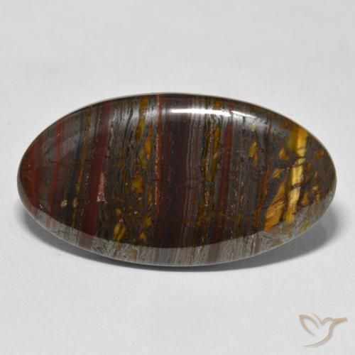 32.98ct Naturale Multicolore Matrice di occhio di tigre, Ovale, Opaco