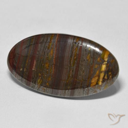 Matrice di occhio di tigre Multicolore naturale da 32.98 ct, Ovale, Opaco
