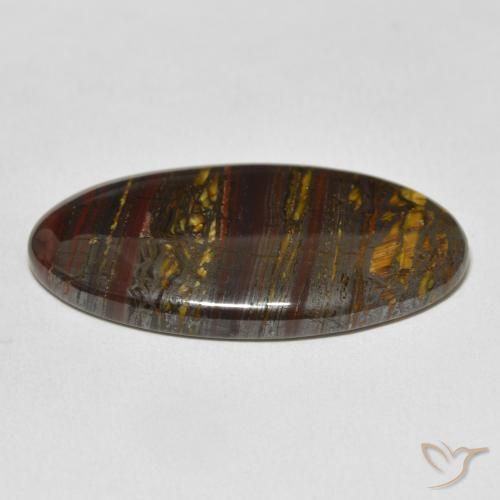 Matrice di occhio di tigre Multicolore naturale da 32.98 ct, Ovale, Opaco