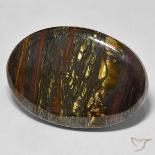 Matrice di occhio di tigre Multicolore naturale da 40.26 ct, Ovale, Opaco