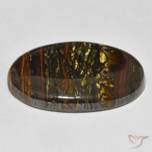 Matrice di occhio di tigre Multicolore naturale da 40.26 ct, Ovale, Opaco