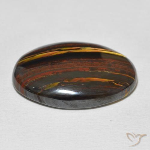 Matrice di occhio di tigre Multicolore naturale da 24.63 ct, Ovale, Opaco