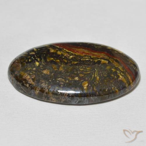 Matrice di occhio di tigre Multicolore naturale da 37.87 ct, Ovale, Opaco