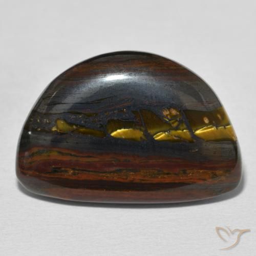 26.03ct Naturale Multicolore Matrice di occhio di tigre, Taglio a fantasia, Opaco
