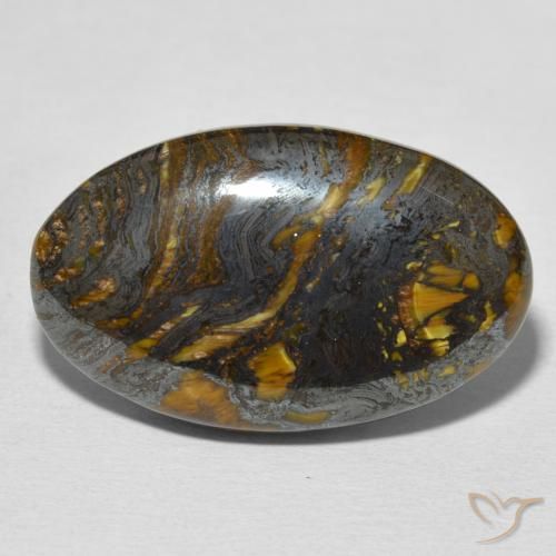 28.53ct Naturale Multicolore Matrice di occhio di tigre, Ovale, Opaco