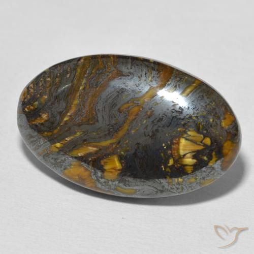 Matrice di occhio di tigre Multicolore naturale da 28.53 ct, Ovale, Opaco