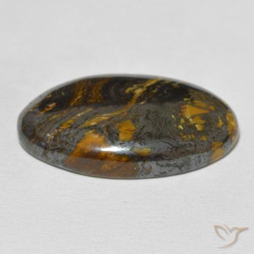 Matrice di occhio di tigre Multicolore naturale da 28.53 ct, Ovale, Opaco